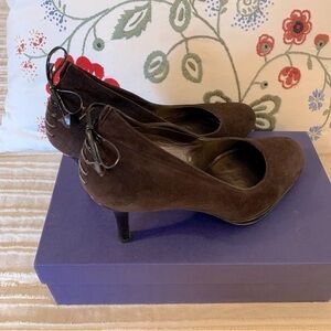 Stuart Weitzman Backstreet Brown Suede Pumps Vintage Platform Women’s 7.5